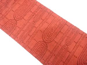 変わり横段に唐草模様織り出し名古屋帯